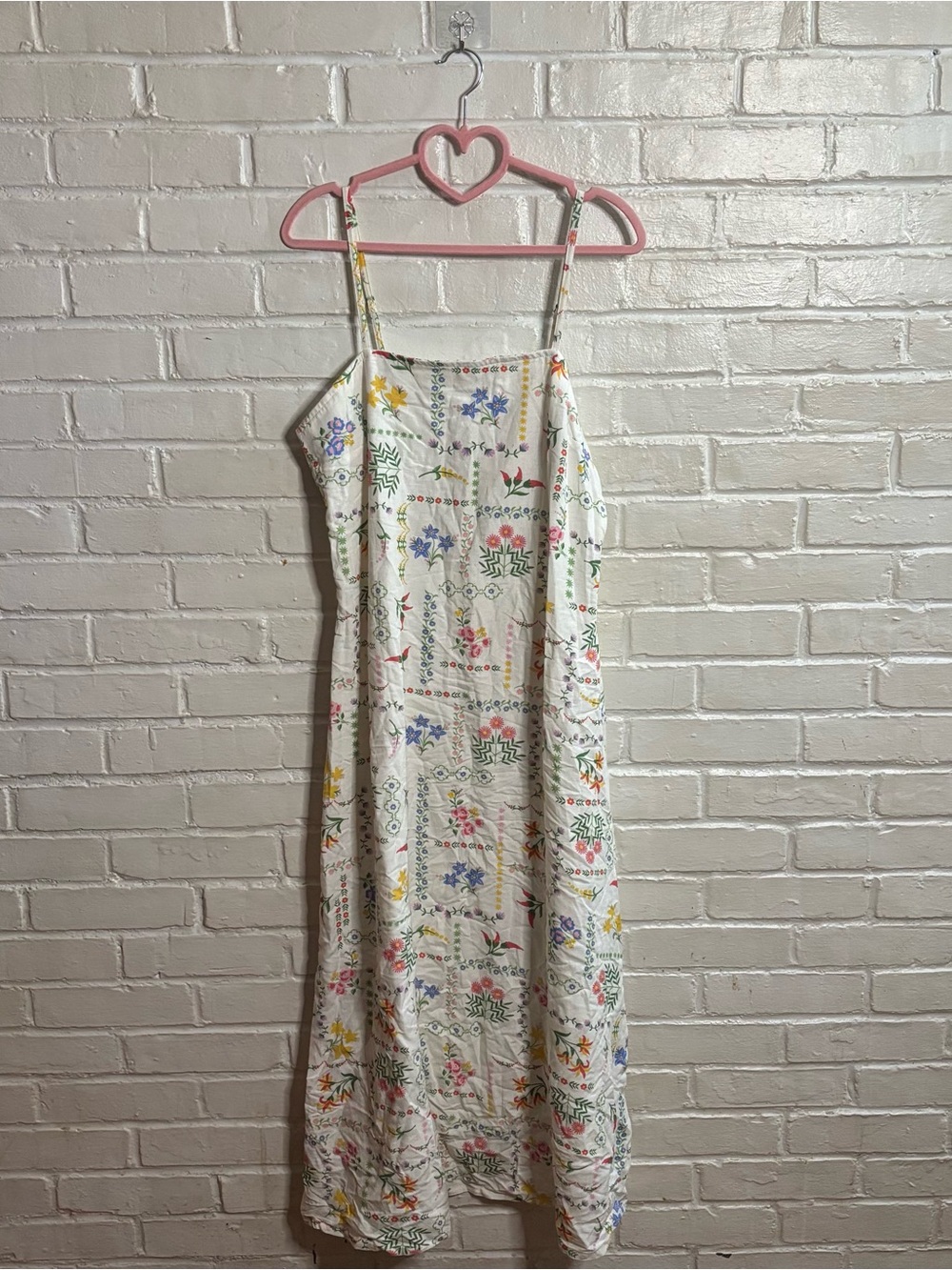 white floral maxi dress with small multicolored floral print - japra
